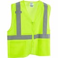Global Industrial Class 2 Hi-Vis Safety Vest, 2 Pockets, Mesh, Lime, S/M 641636LS